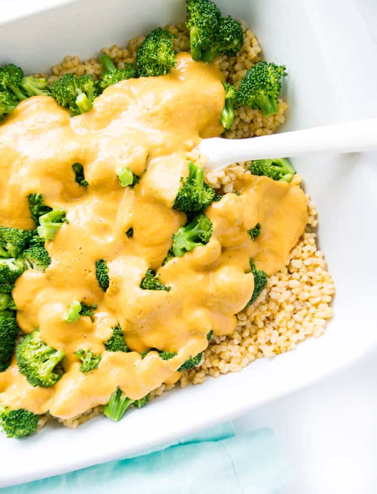 Cheesy broccoli brown rice