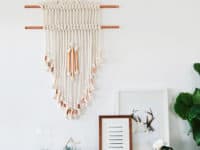 Copper and rope wall hanger 200x150 Awesome DIY Tapestry Wall Hangers