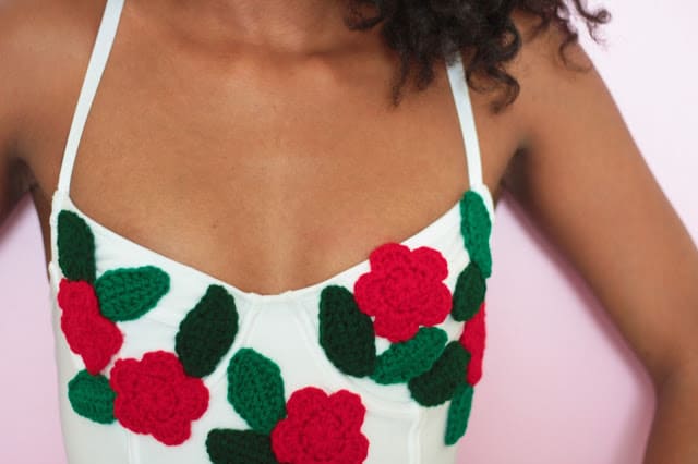 Floral crochet suit