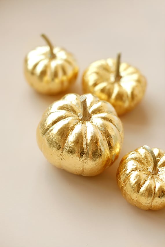 Gold decorative pumpkins