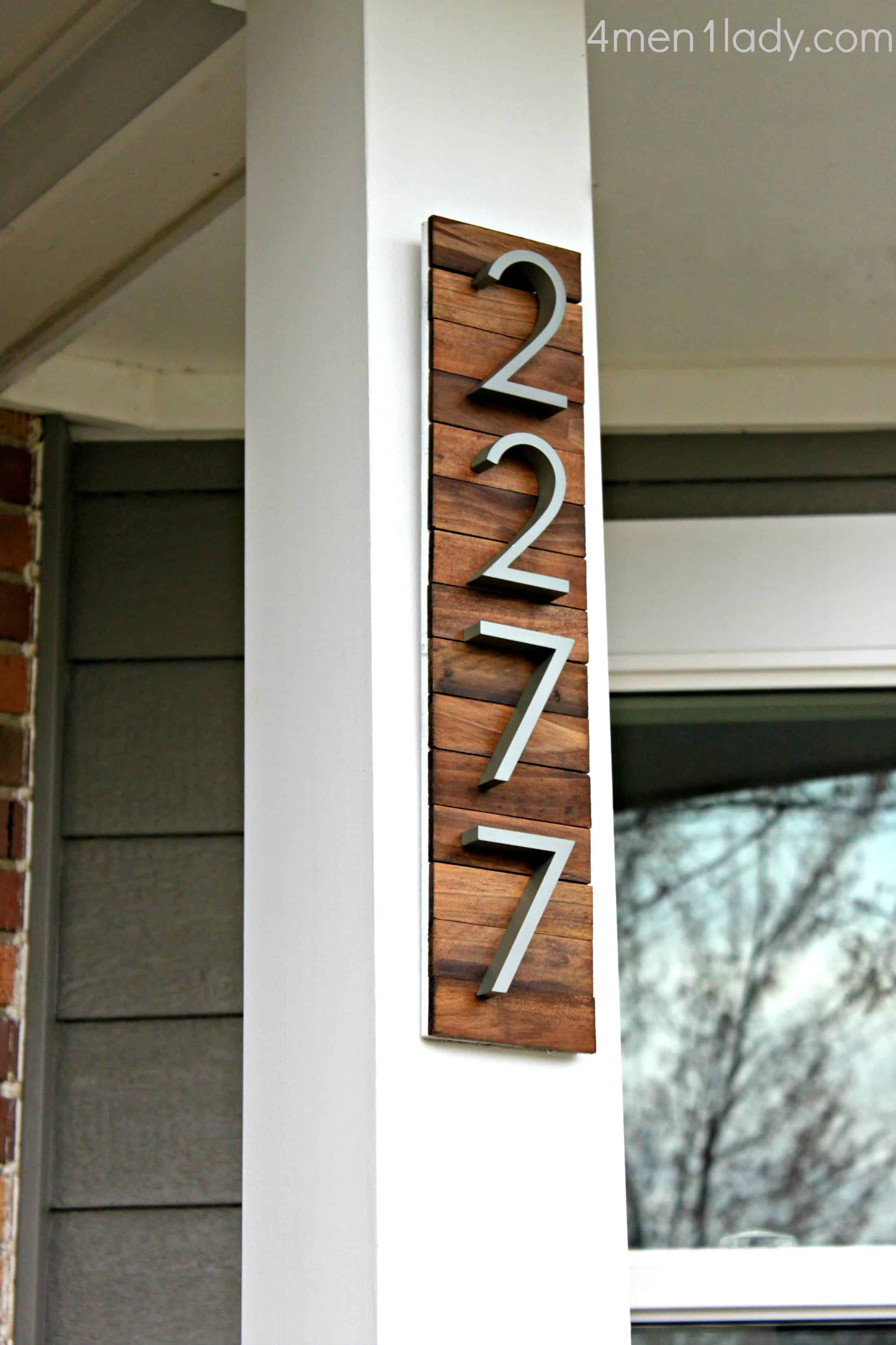 Rustic and silver house number sign