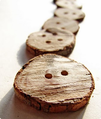 Wooden branch buttons