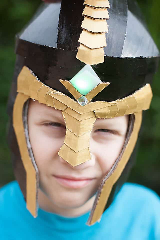 Cardboard warrior helmet