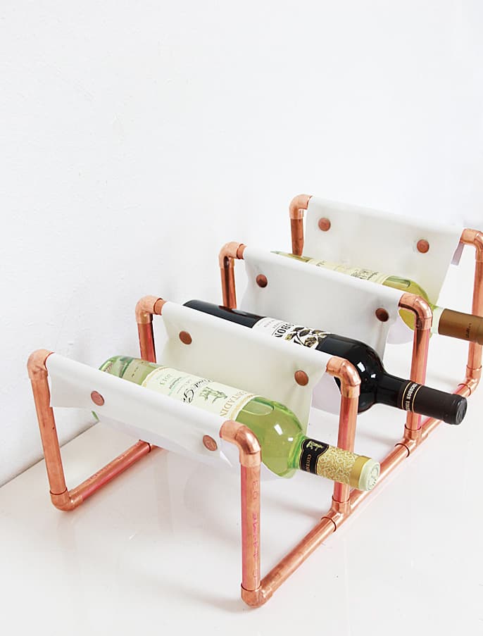Copper pipe wine rack