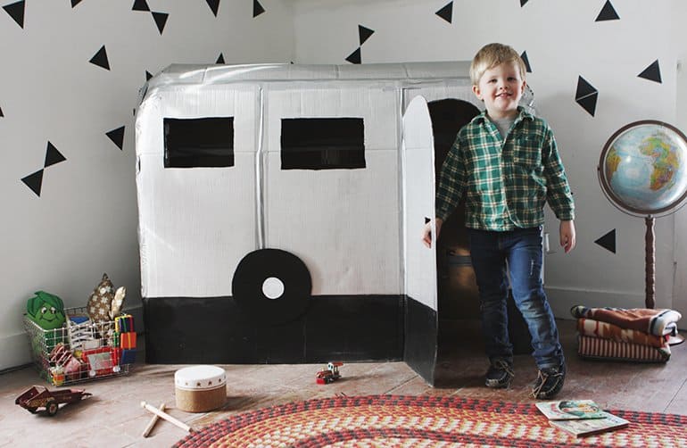 DIY cardboard camper van