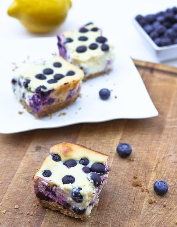 Lemon blueberry cheesecake bars