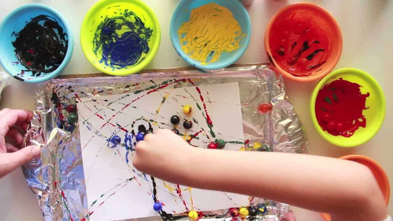 Painting with marbles