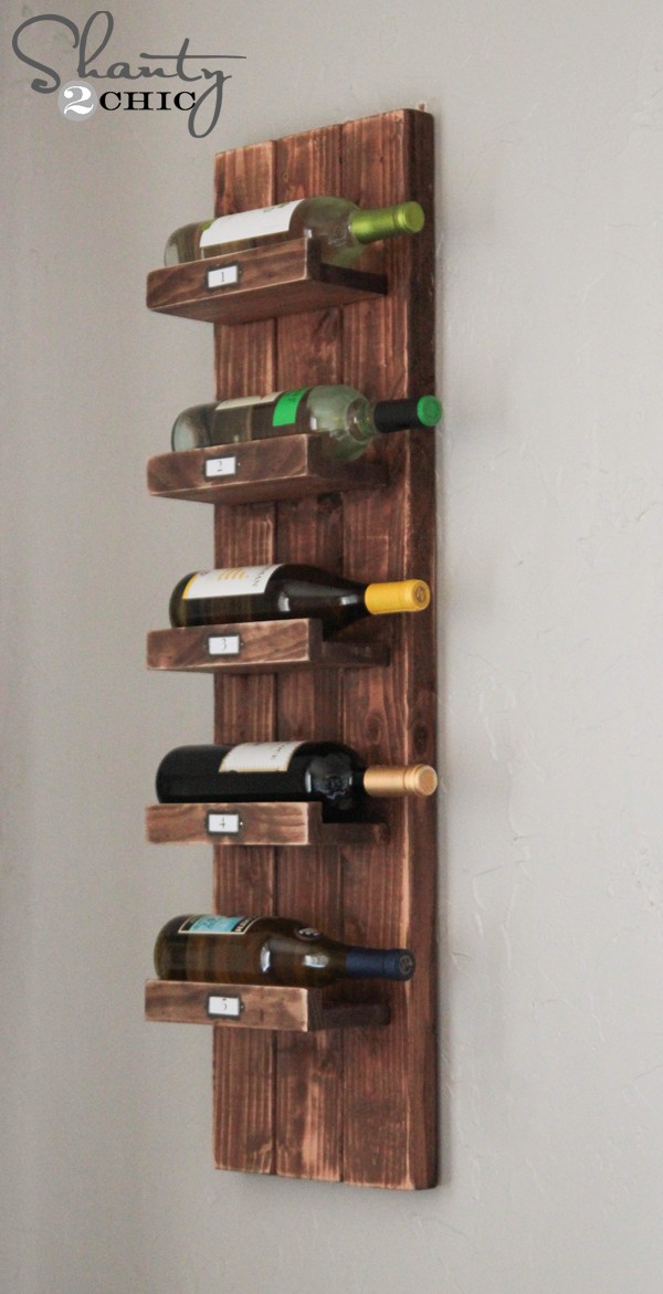 Rustic wooden wine rack
