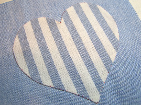 Simple fabric applique heart