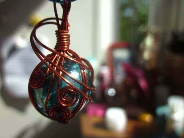 Wire wrapped marble charms