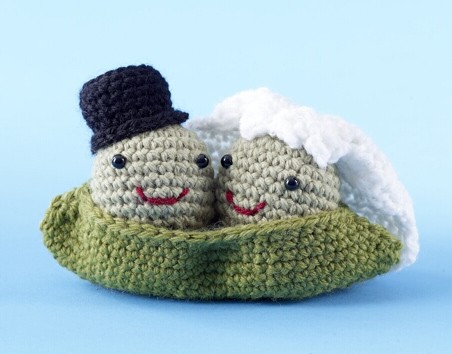 Bride and groom peas in a pod