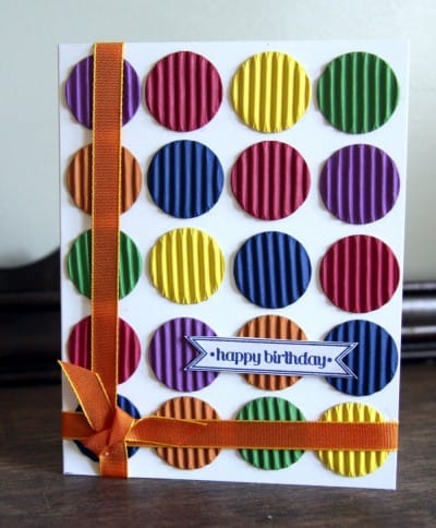 Coloured crinkly cardboard card