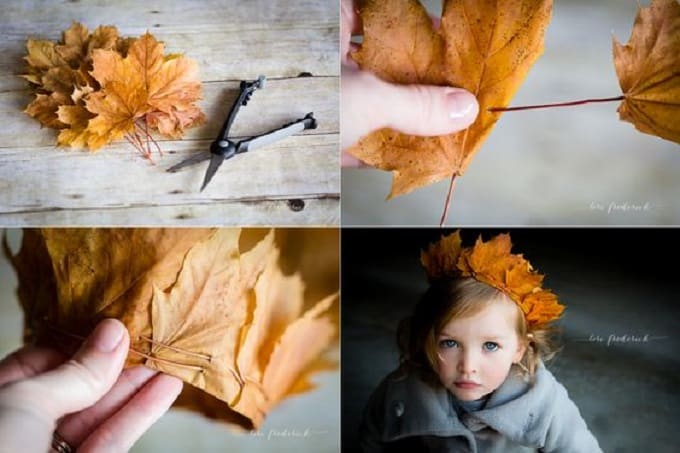 Pretty DIY leaf crown