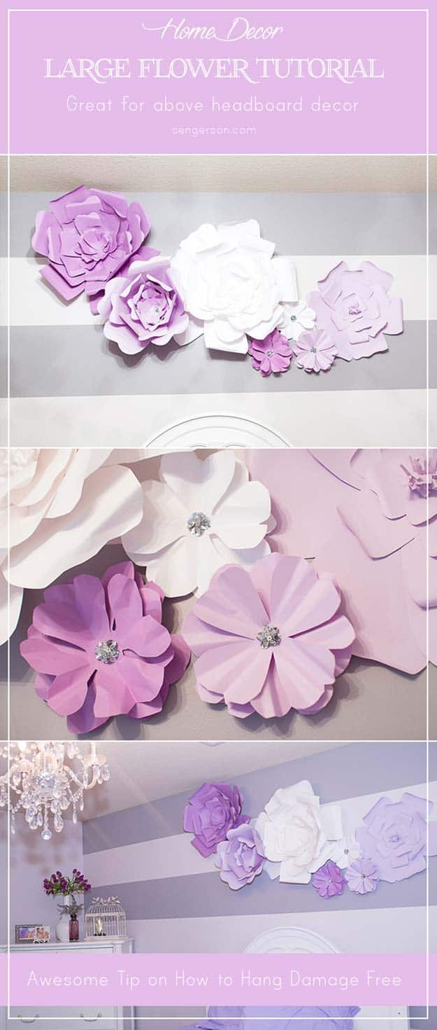 Purple paper flowers