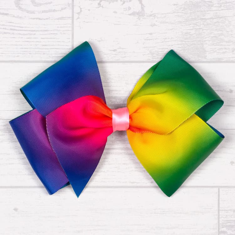 Rainbow hair bow