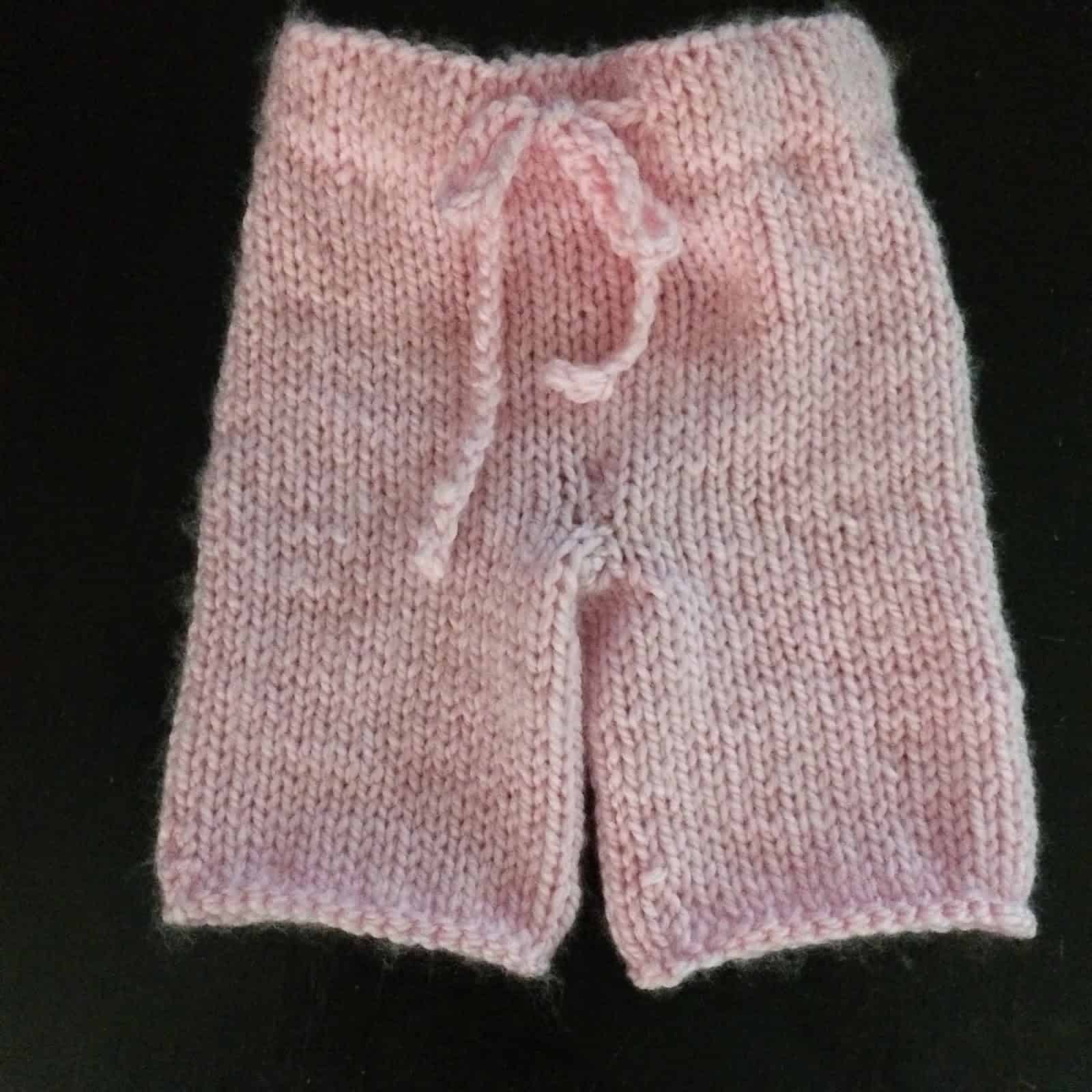 Simple knitted drawstring baby pants