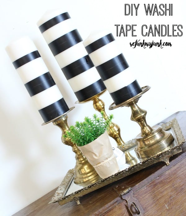 Black and white striped candles