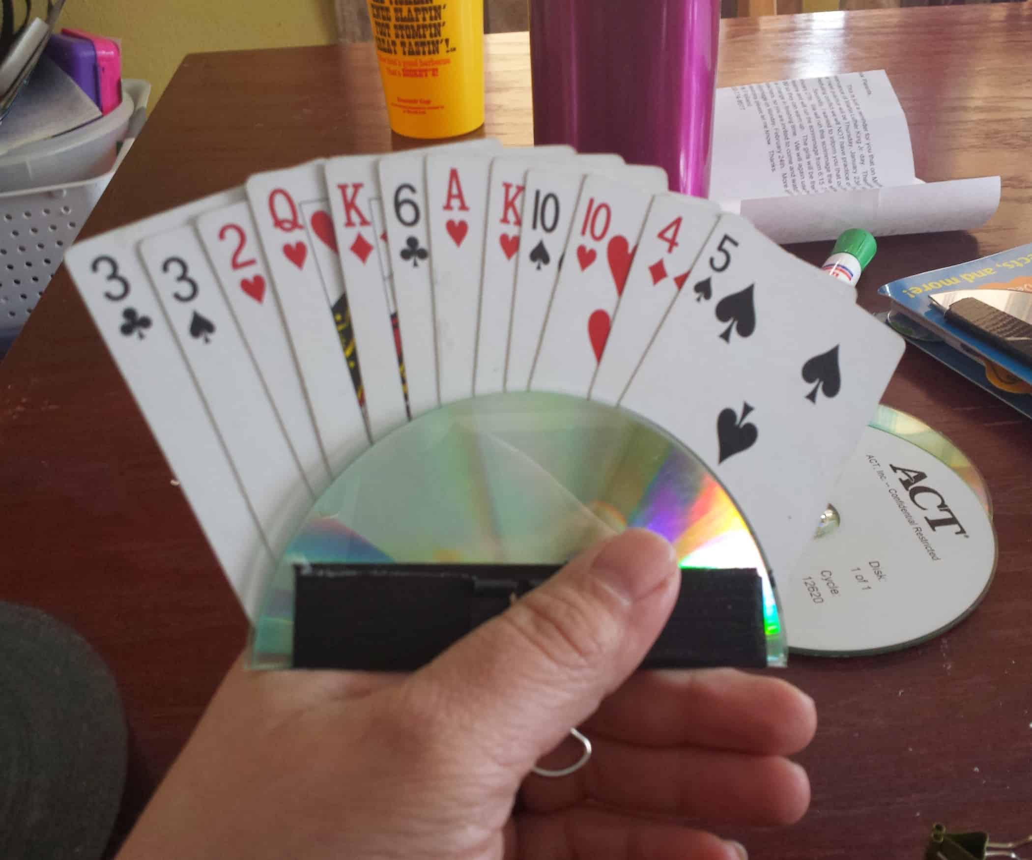 CD playing card holder