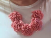 Chain of floral poms 200x150 Colorful and Funky: 15 Super Fun DIY Pom Pom Jewelry