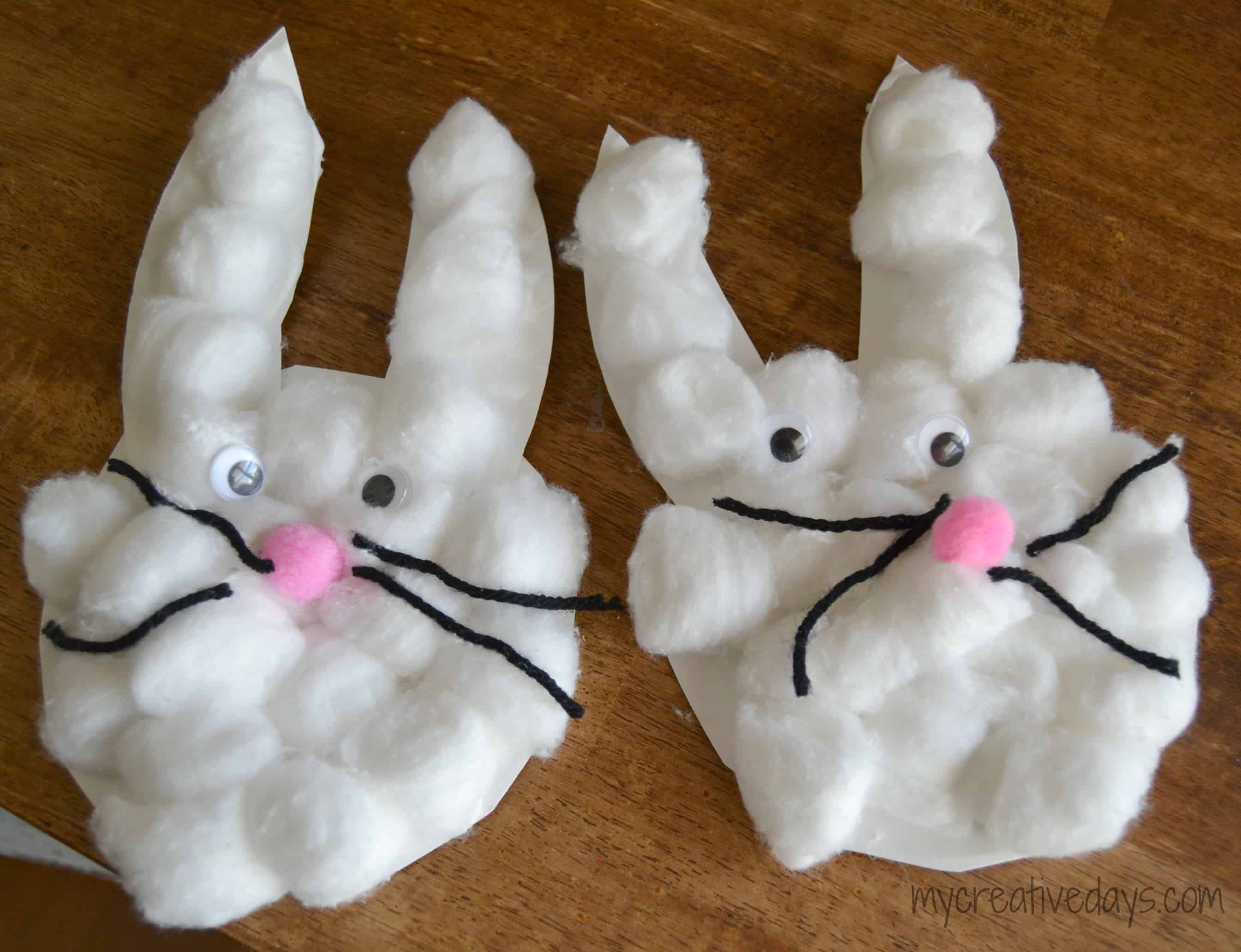 Cotton ball bunnies