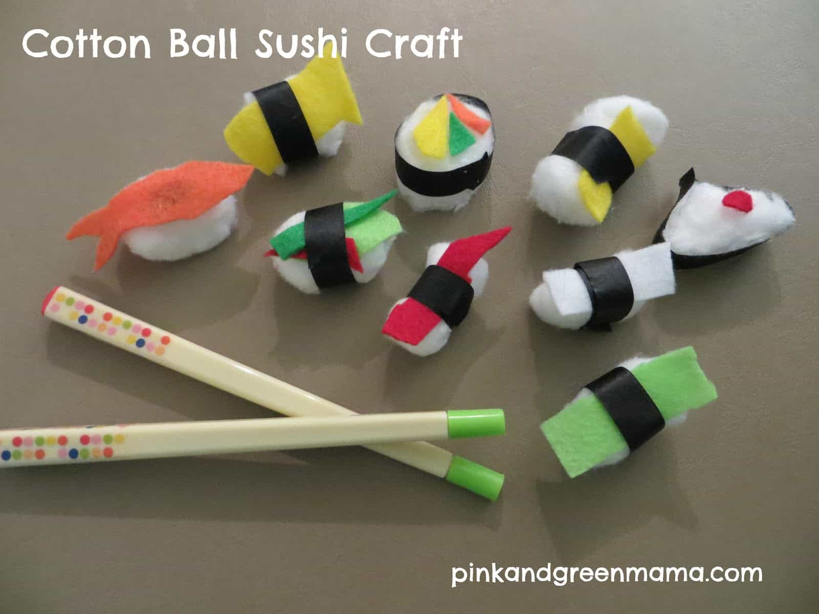 Cotton ball sushi