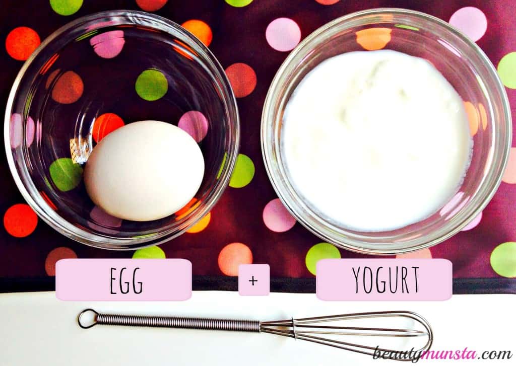 Egg and yogurt hair mask