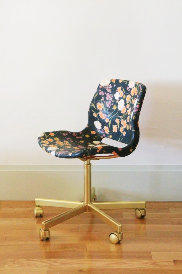 Fabric decoupaged office chair