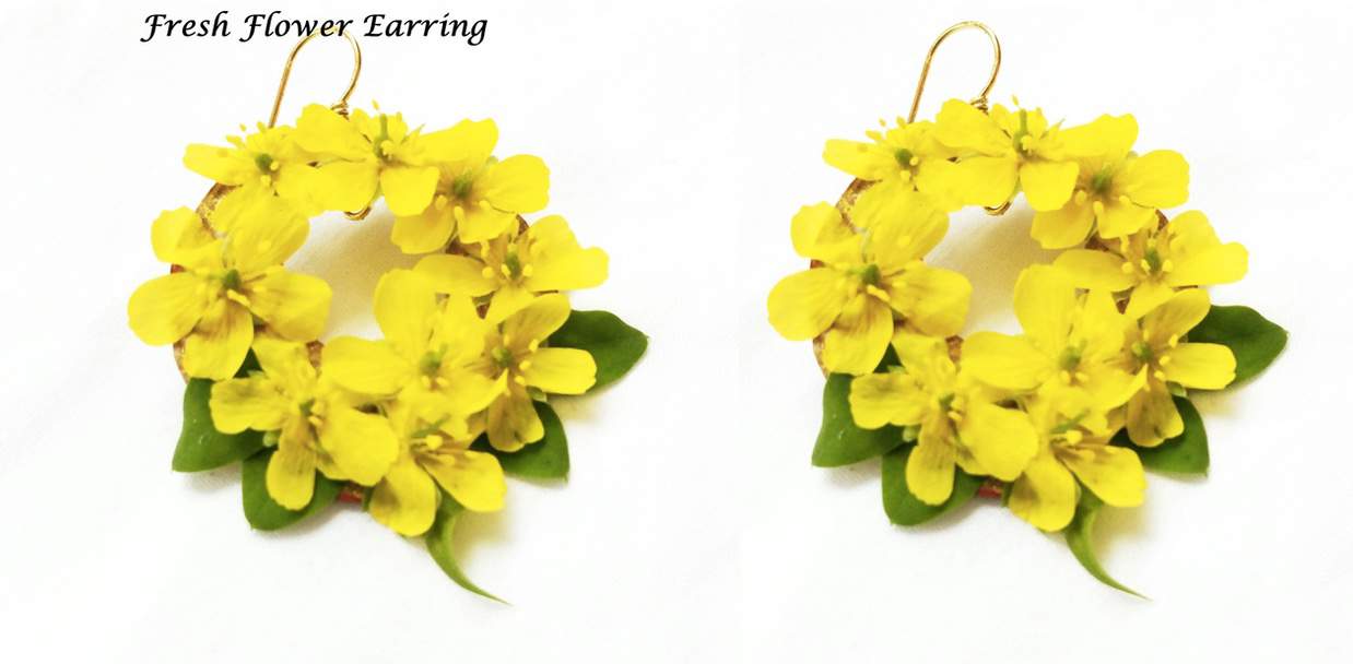 Fresh flower earrings