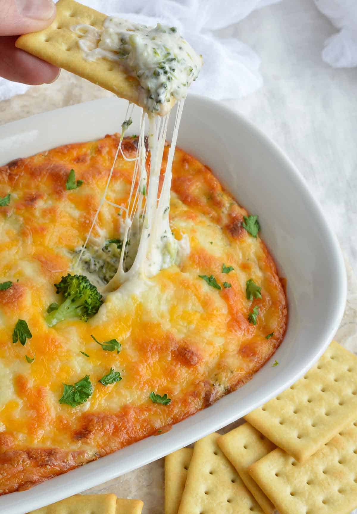 Gooey broccoli and cheese dip
