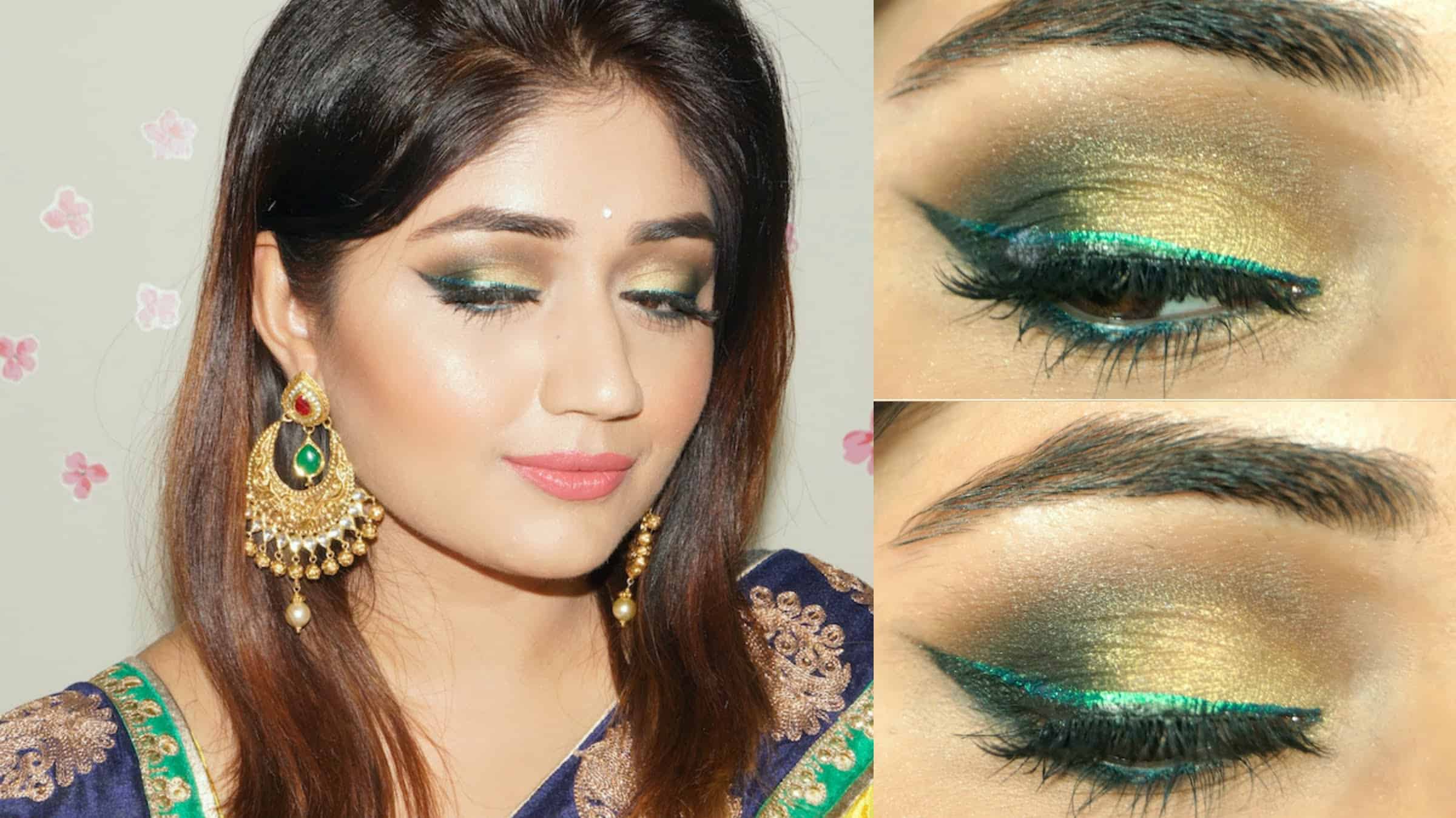 Green and gold with metallic green double liner