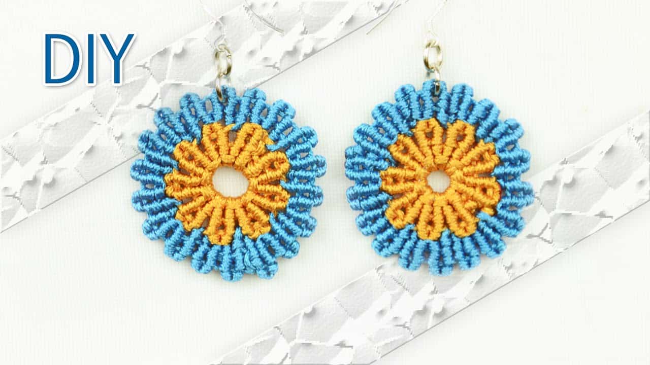 Macrame flower earrings