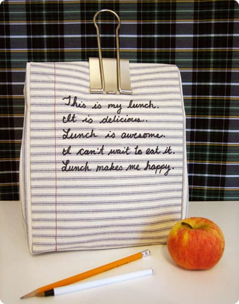 Notebook lunch bag