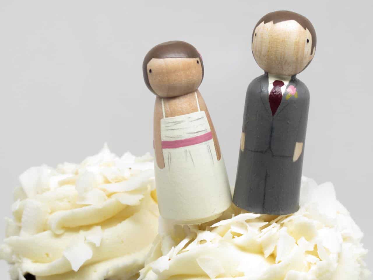 Painted clothespin cake toppers