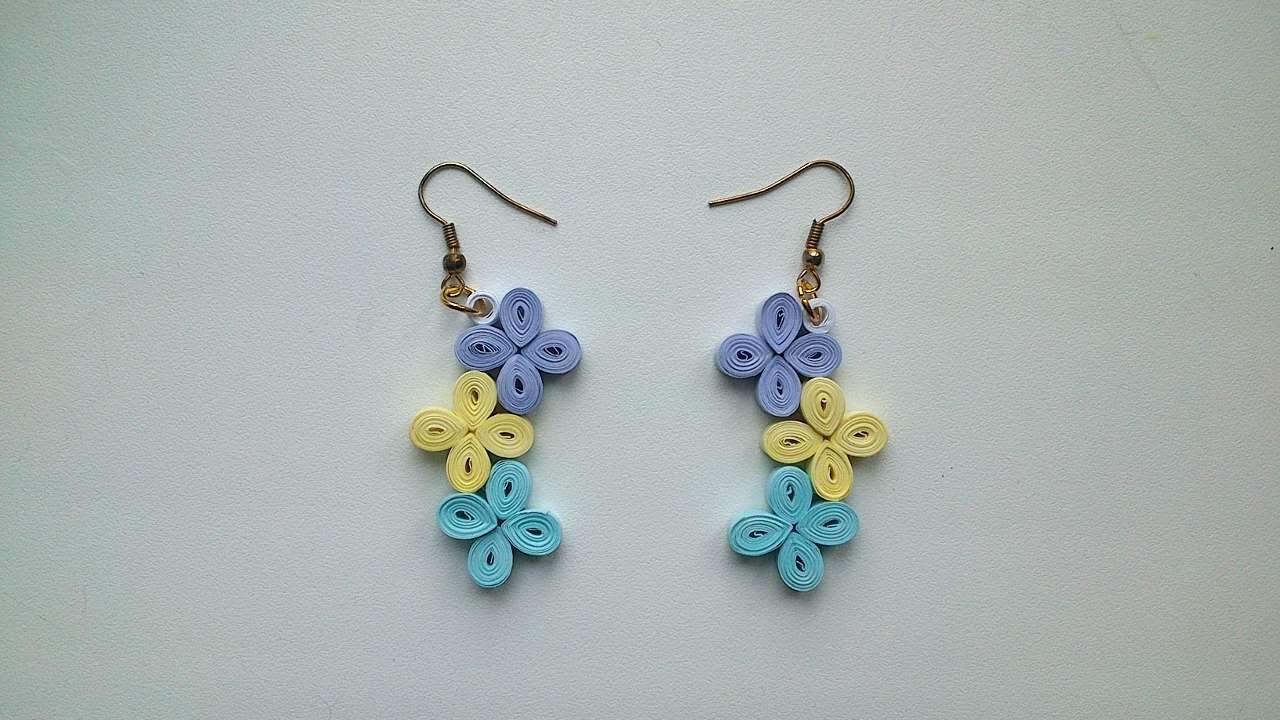 Paper flower earrings