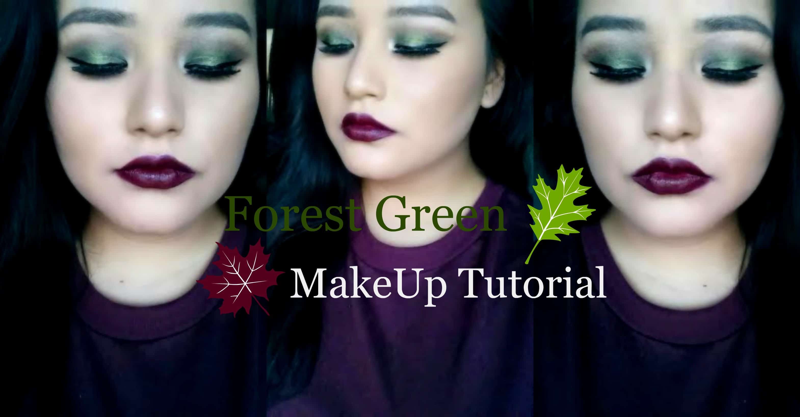Shimmering forest green makeup tutorial