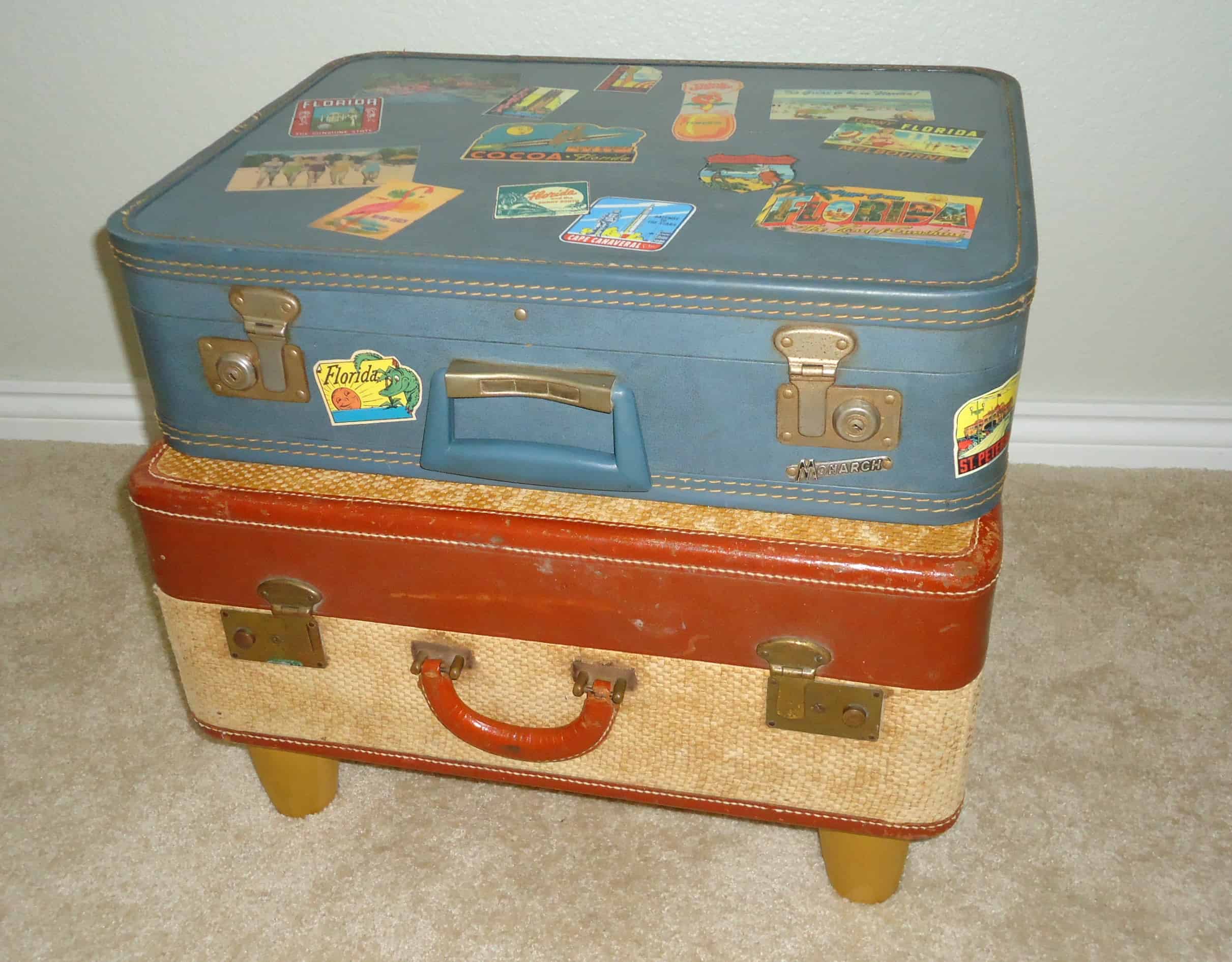 Stacked suitcase nightstand