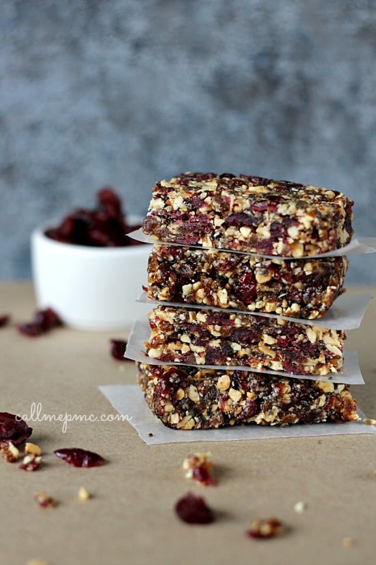 Cranberry and almonds energy bars