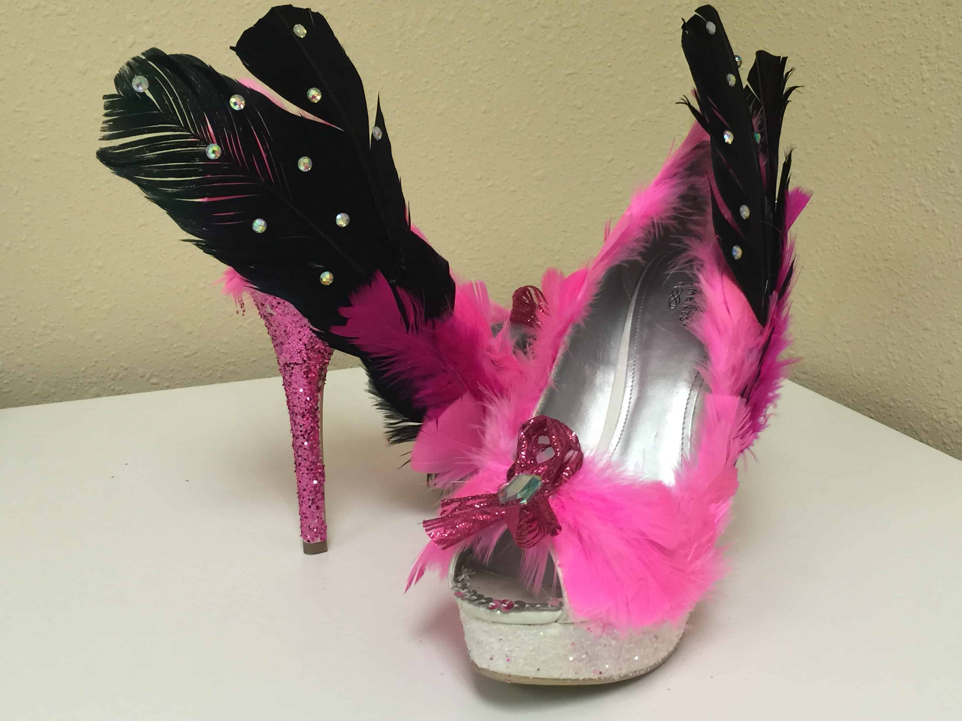 Feahtered DIY heel centre piece
