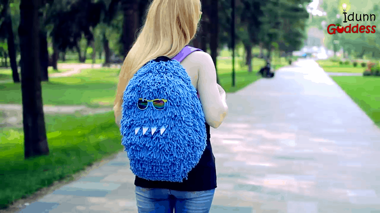 Fluffy monster backpack