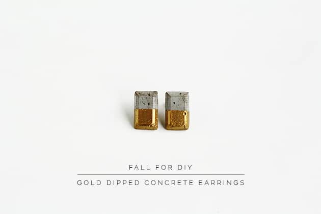 Gold dipped concrete earrings