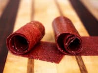 Homemade strawberry fruit leather 200x150 15 Homemade Fruit Chew Recipes That are Great for School Lunches