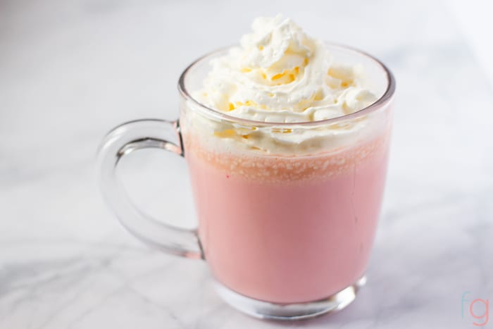Pink velvet hot chocolate