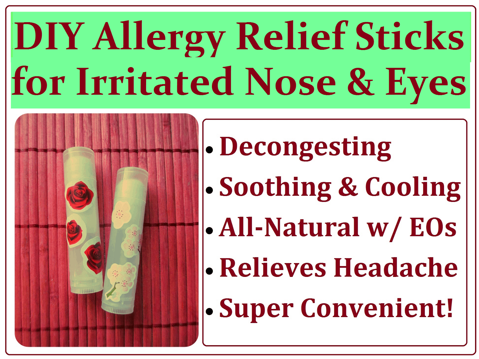 Relief sticks for itchy nose and eyes