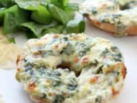 Spinach and artichoke bagel melts 200x150 15 Bagel Ideas That Will Make Your Mouth Water