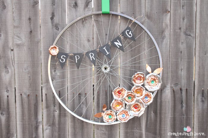 Bicycle wheel wreath