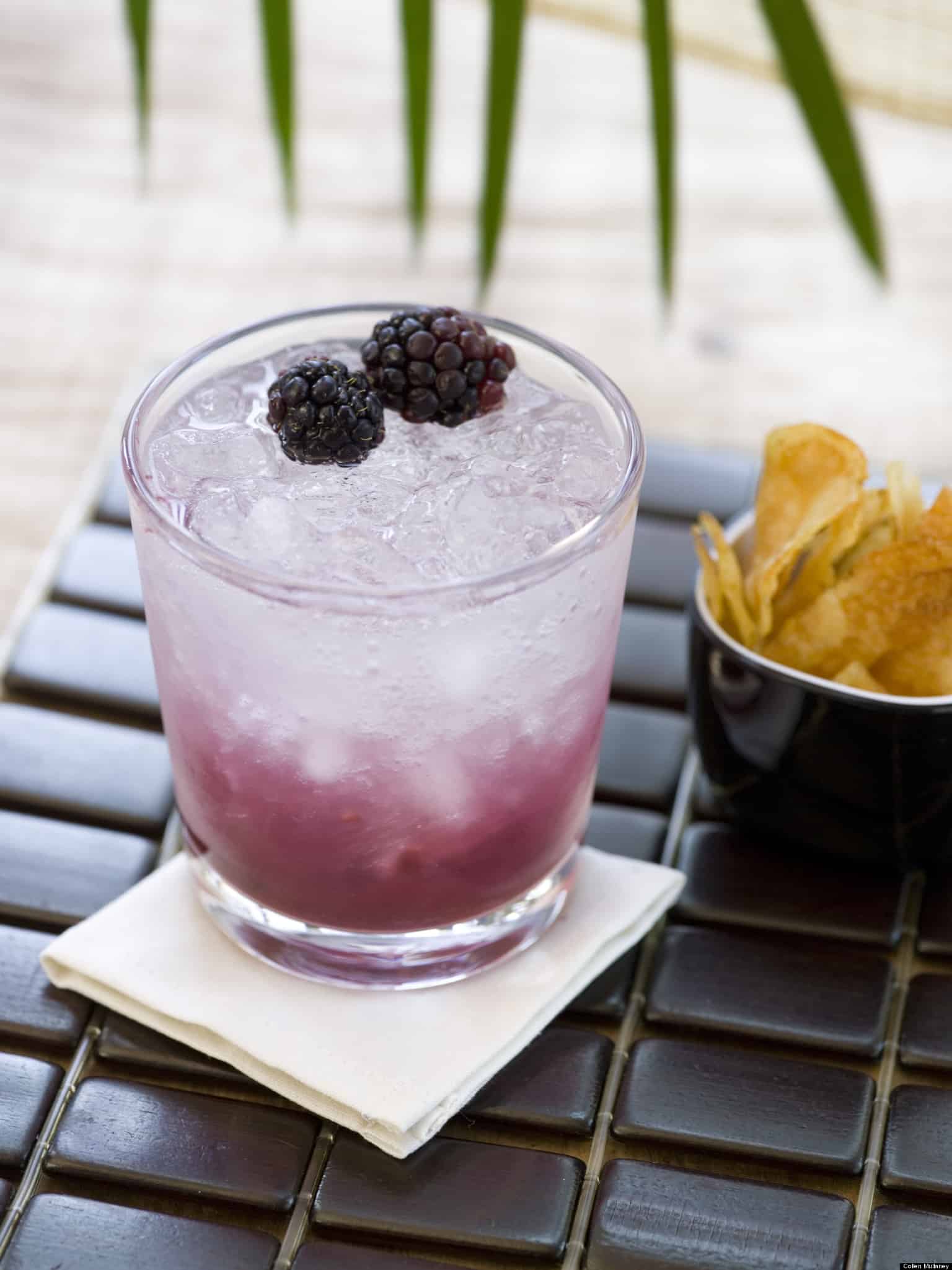Blackberry cocktail with a blackberry garnish