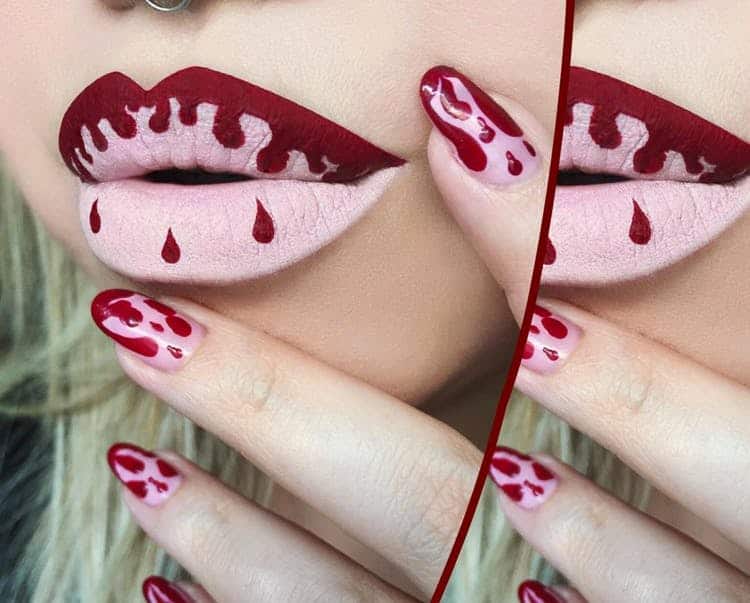 Blood dripping makeup