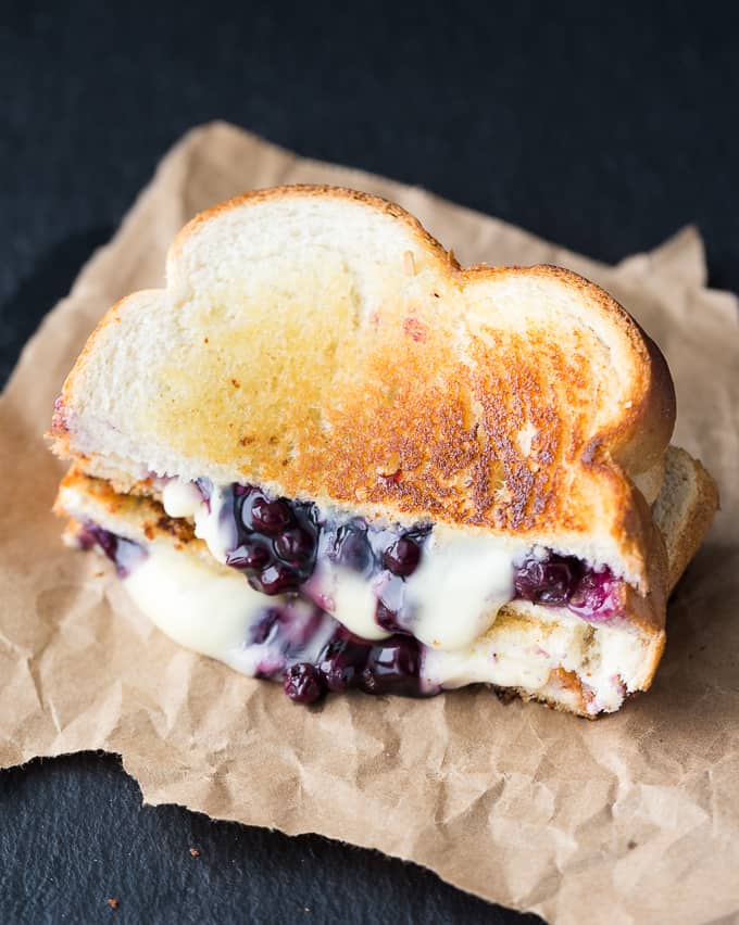 Blueberry brie grilled cheese