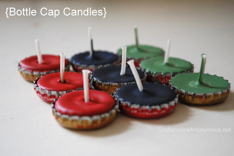 Bottle cap candles
