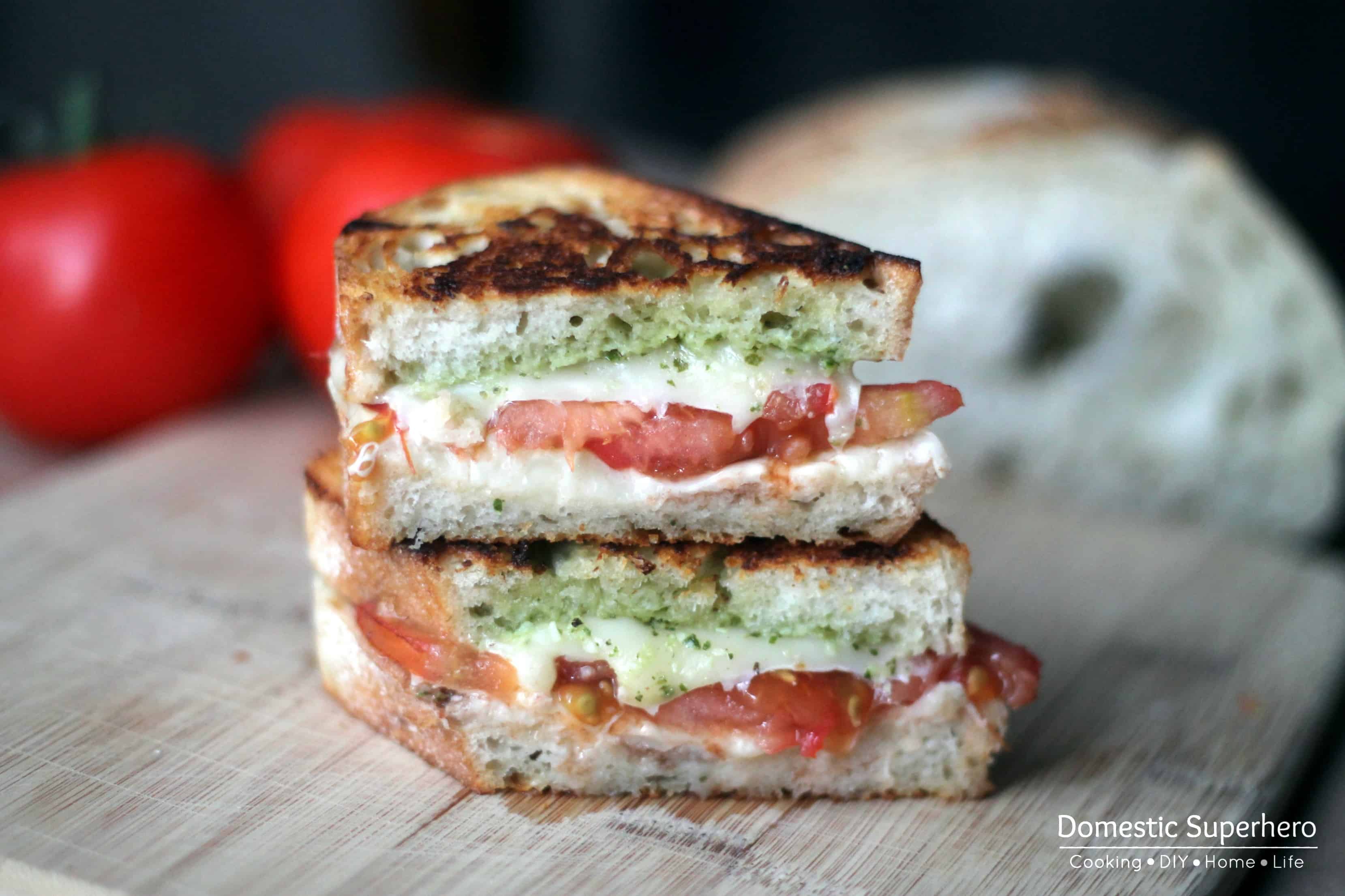 Caprese grilled cheese
